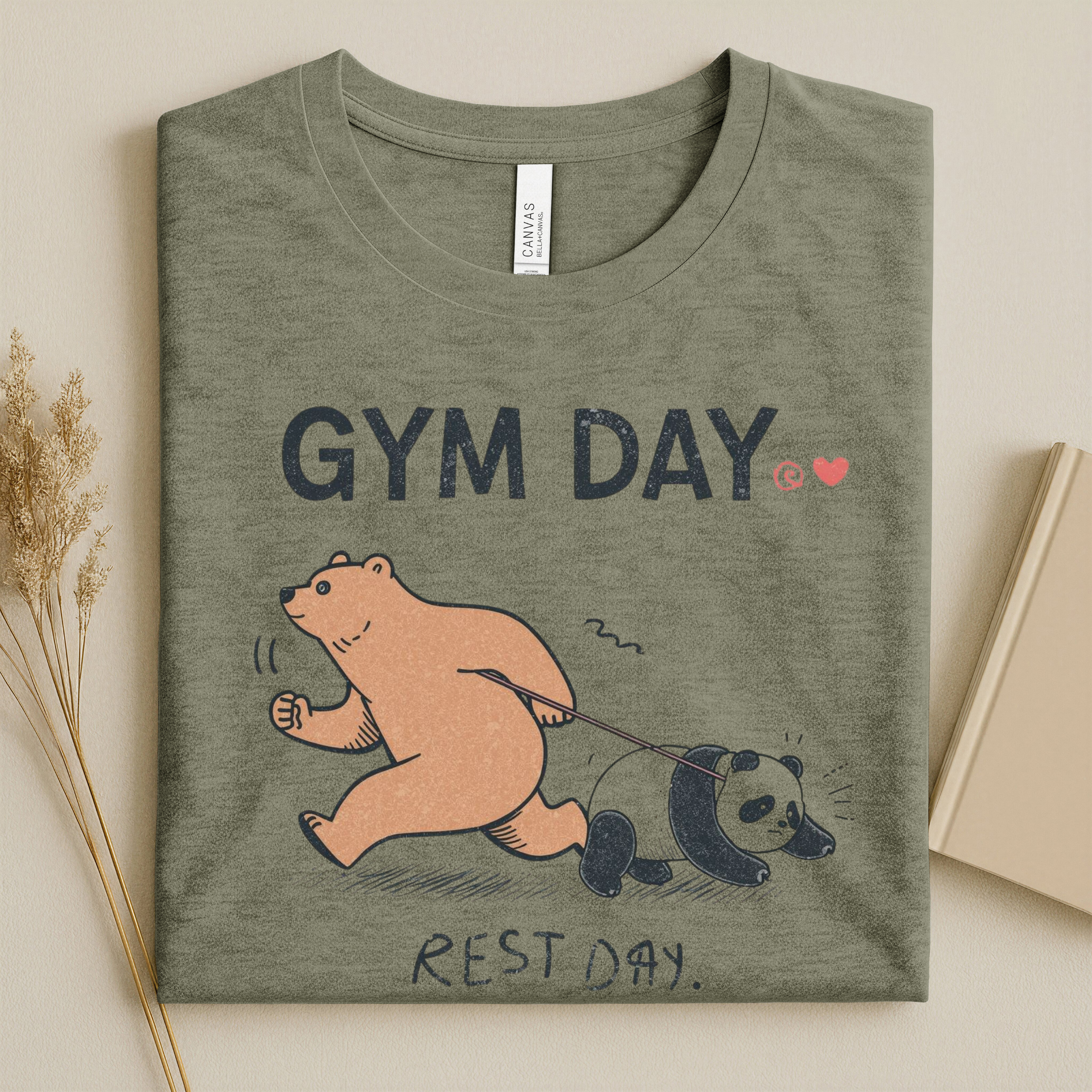 ARLO Signature “Gym Day / Rest Day” Funny Animal Graphic Tee – Aesthetic Workout Humor Unisex T-Shirt