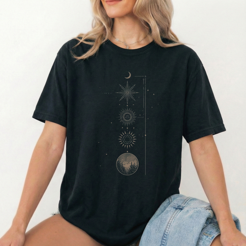 ARLO Celestial Alignment Signature Tee – Minimal Cosmic Aesthetic Graphic T-Shirt