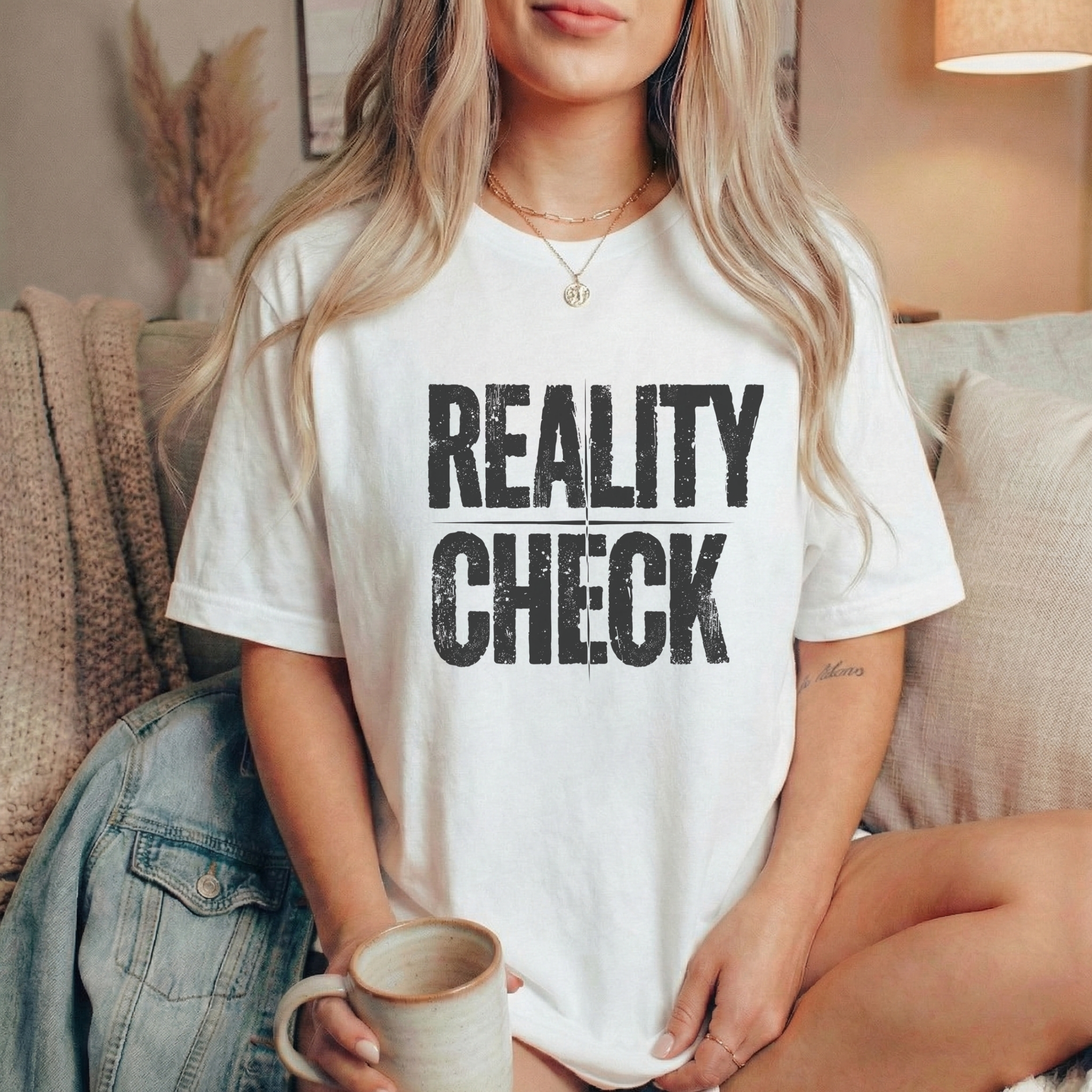 Reality Check Graphic T-Shirt – Unisex Bold Statement Cotton Tee - ARLO