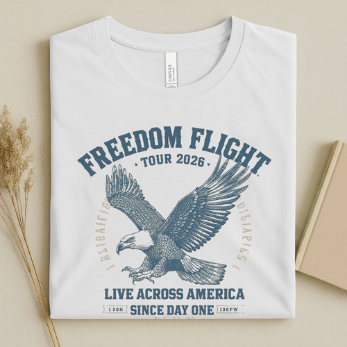 ARLO Limited “Freedom Flight Tour 2026” Vintage Eagle Graphic Tee – Americana Unisex T-Shirt