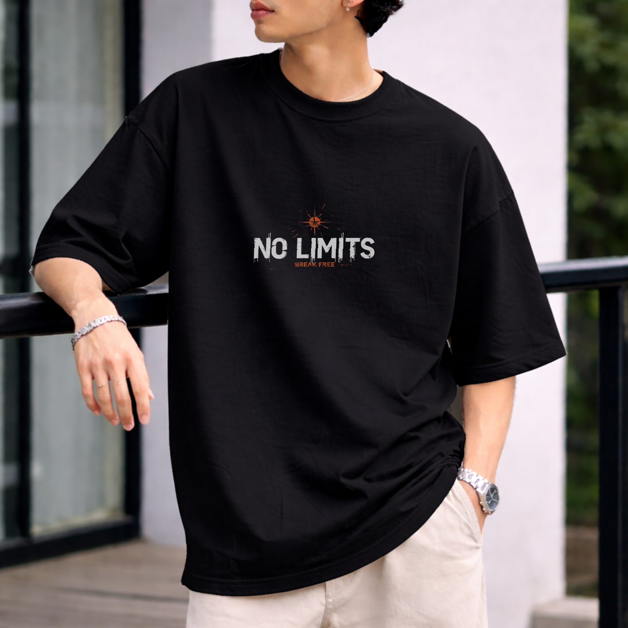 No Limits Oversized T-Shirt – Break Mode Streetwear Tee