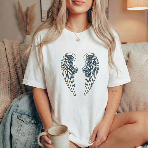 Angel Wings T-Shirt – Minimalist Unisex Graphic Cotton Tee - ARLO