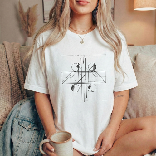 Abstract Geometry Graphic T-Shirt – Unisex Minimal Essential Cotton Tee - ARLO