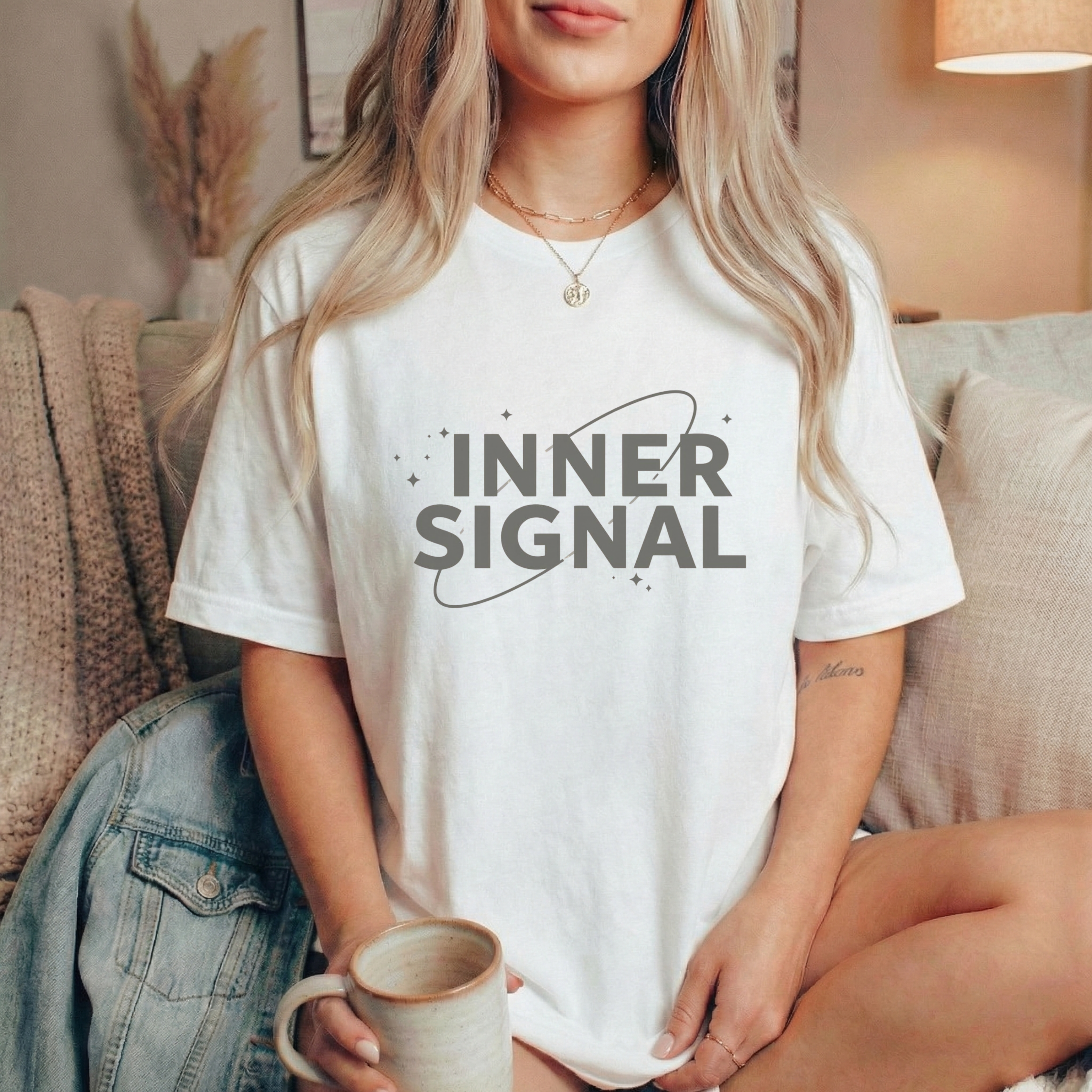 Inner Signal Graphic T-Shirt – Unisex Minimal Motivational Cotton Tee - ARLO