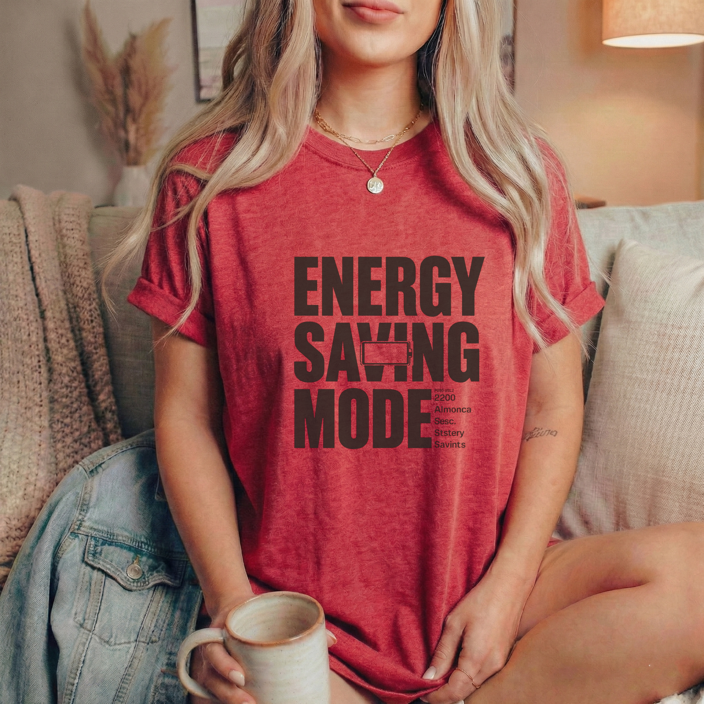 Energy Saving Mode Graphic T-Shirt – Unisex Minimal Aesthetic Cotton Tee - ARLO