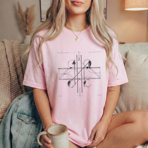 Abstract Geometry Graphic T-Shirt – Unisex Minimal Essential Cotton Tee - ARLO