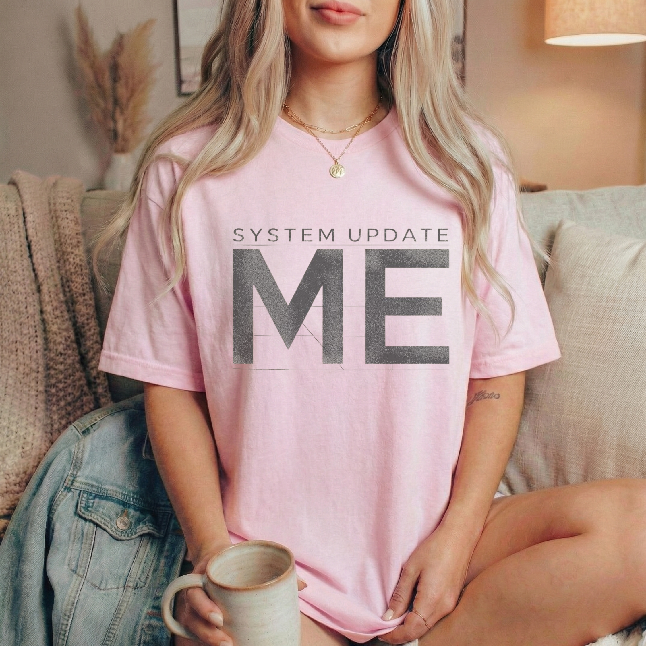 System Update ME Graphic T-Shirt – Unisex Motivational Minimal Cotton Tee - ARLO