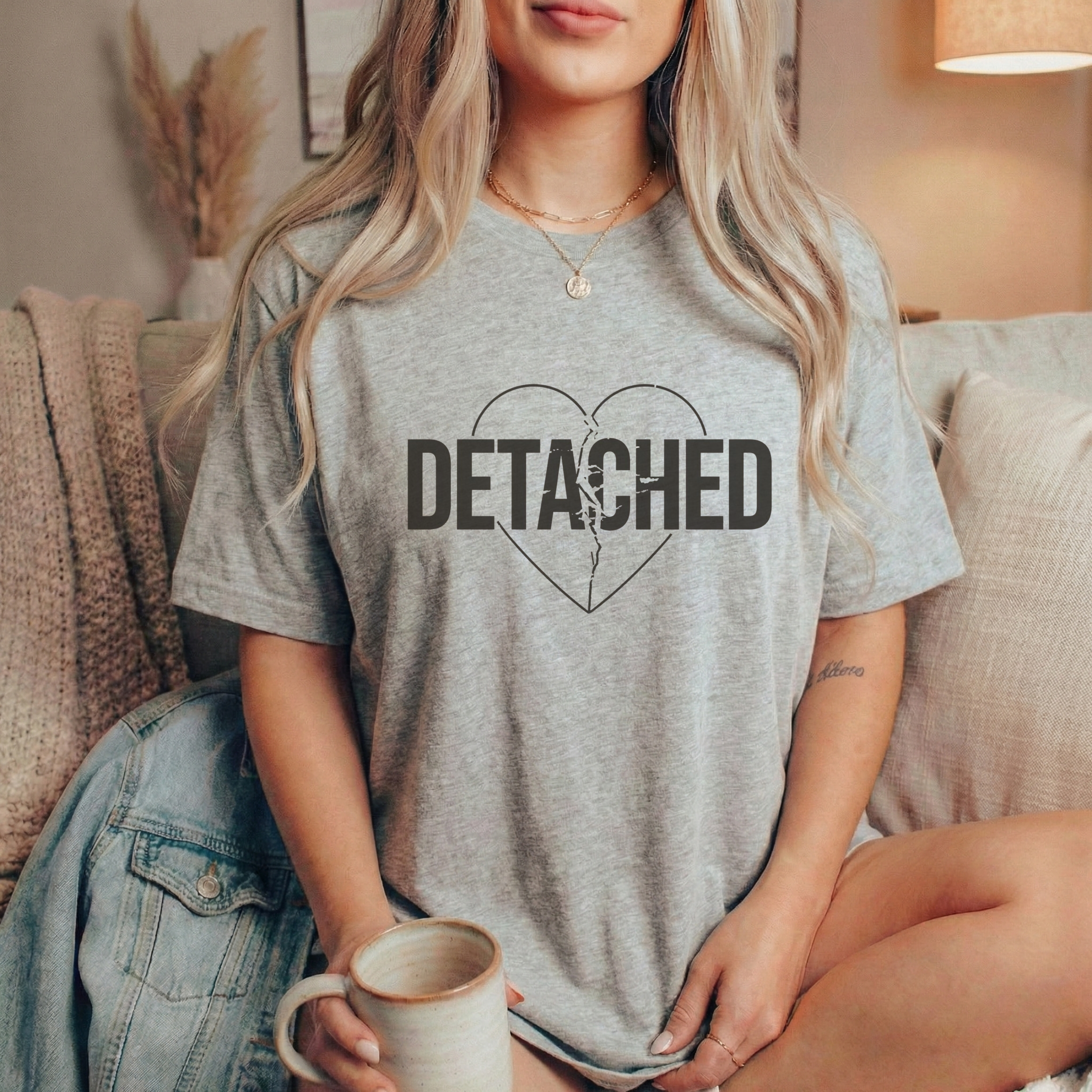 Detached Graphic T-Shirt – Unisex Minimal Statement Cotton Tee - ARLO
