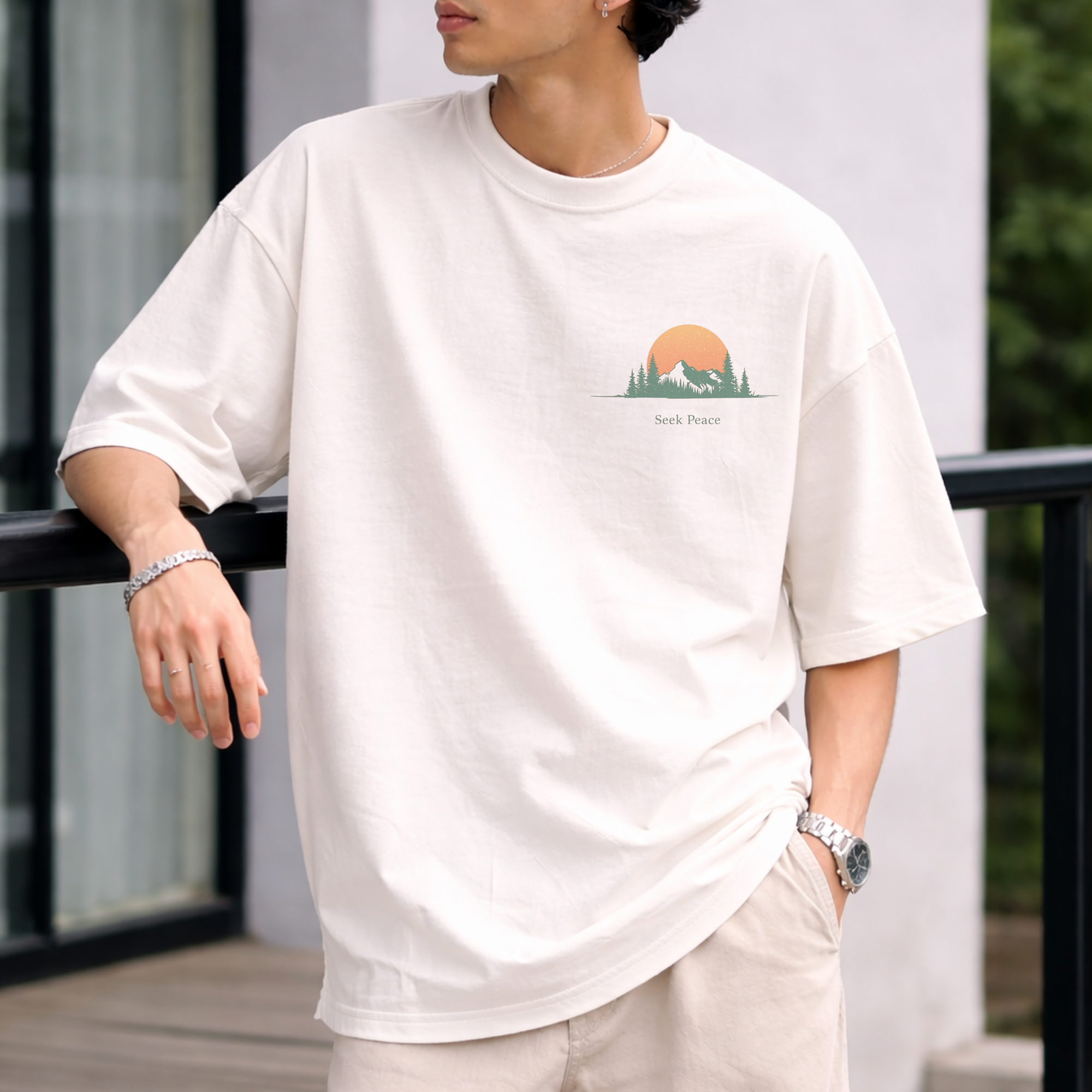 Nature Seekers Oversized T-Shirt – Urban Calm Streetwear Tee