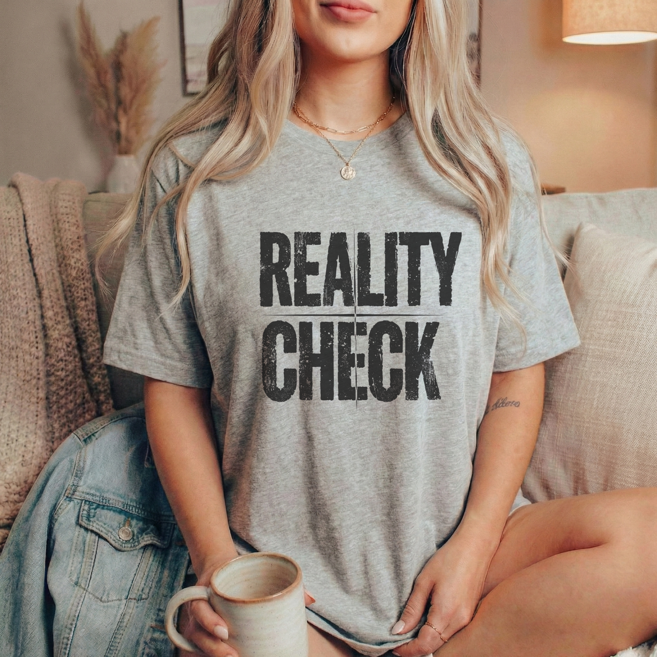 Reality Check Graphic T-Shirt – Unisex Bold Statement Cotton Tee - ARLO