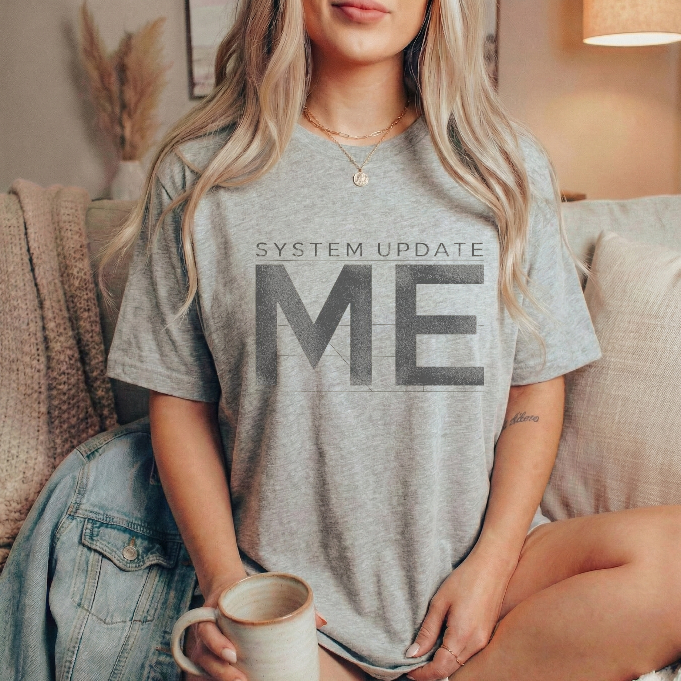 System Update ME Graphic T-Shirt – Unisex Motivational Minimal Cotton Tee - ARLO