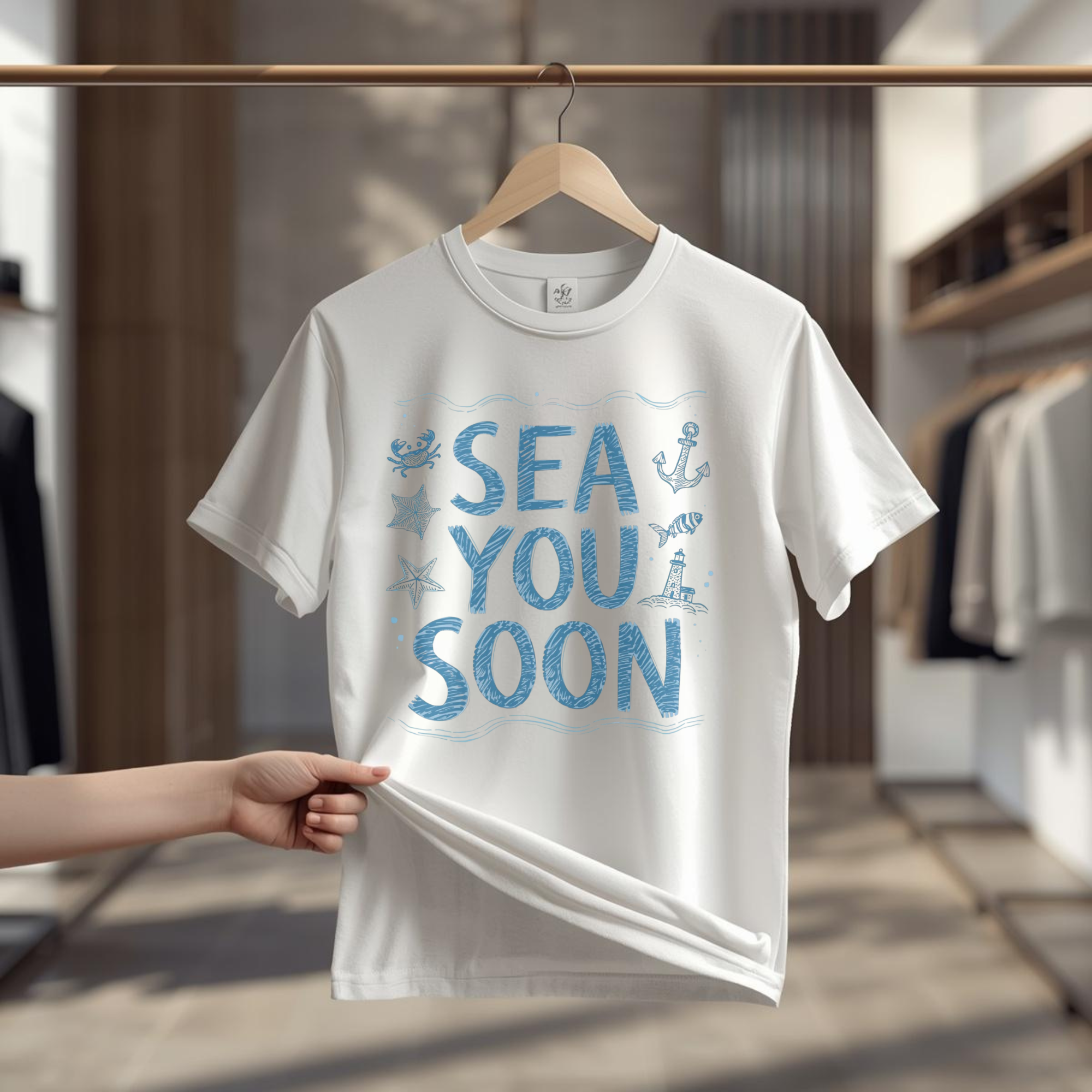 ARLO Essential “Sea You Soon” Graphic Tee – Minimal Coastal Aesthetic Unisex T-Shirt
