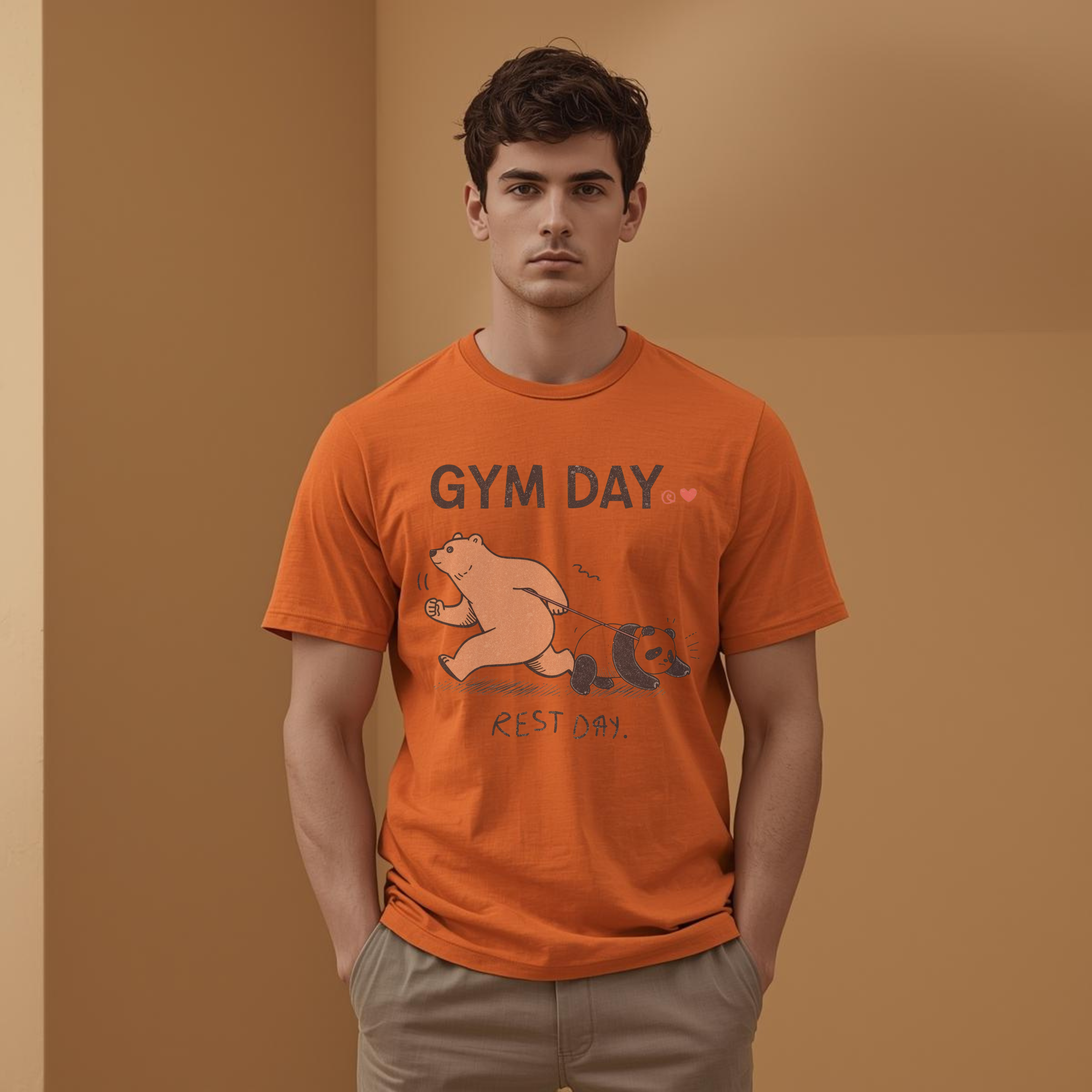 ARLO Signature “Gym Day / Rest Day” Funny Animal Graphic Tee – Aesthetic Workout Humor Unisex T-Shirt