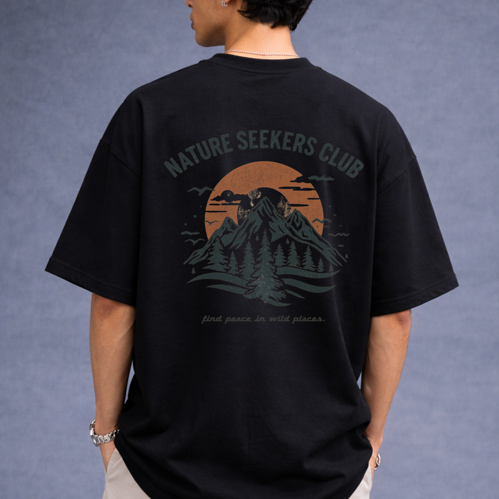 Nature Seekers Oversized T-Shirt – Urban Calm Streetwear Tee